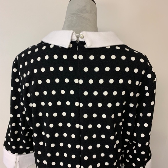 Glamour dress SZ 16 polka dots office sophisticated career business corpcore - Picture 4 of 11